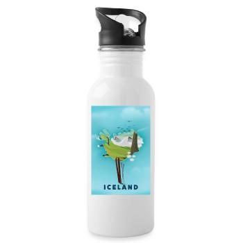 Map Of Iceland ski map - Water bottle with straw - white - Right