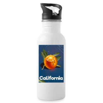 California Oranges travel poster - Water bottle with straw - white - Right