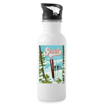 Séoul Corée du Sud Affiche de ski - Gourde avec paille intégrée - blanc - Droite