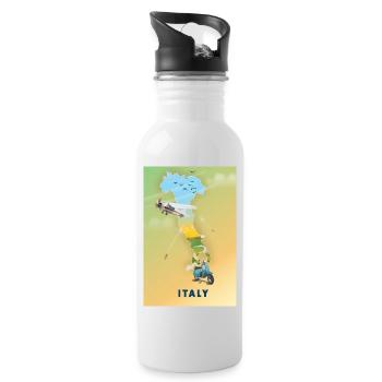 Carte de voyage Italie - Gourde avec paille intégrée - blanc - Droite