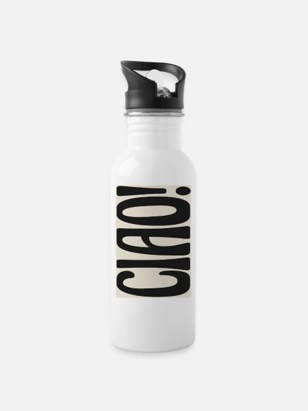 Ciao! - Trinkflasche mit integriertem Trinkhalm - Weiß