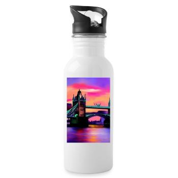 Ponts à Londres - Gourde avec paille intégrée - blanc - Droite