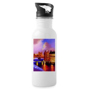 Ponts à Londres - Gourde avec paille intégrée - blanc - Droite