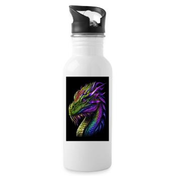 Wise Dragon - Water bottle with straw - white - Right