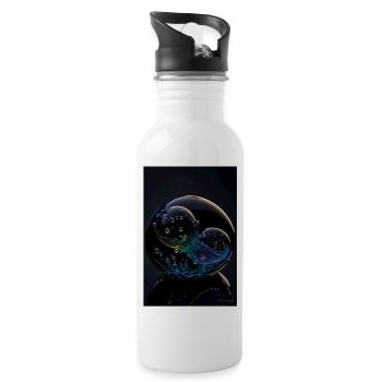 Bubbles in a bubble rainbow 2 - Water bottle with straw - white - Right