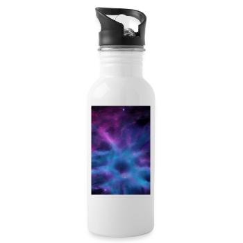 Galaxy Image - Water bottle with straw - white - Right
