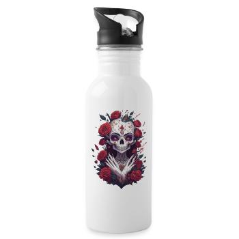 La Catrina 6 - Gourde avec paille intégrée - blanc - Droite