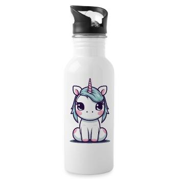 A unicorn - Water bottle with straw - white - Right