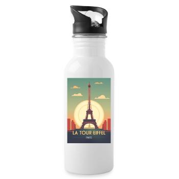 Tour Eiffel - Gourde avec paille intégrée - blanc - Droite