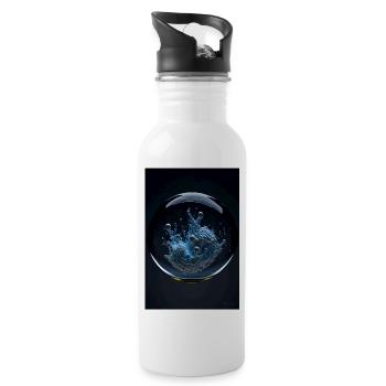 Wolken in einer Blase chrome 3 - Trinkflasche mit integriertem Trinkhalm - Weiß - Rechts