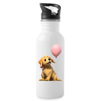 Puppy Golden Retriever Dog Owner Dogs - Water bottle with straw - white - Right