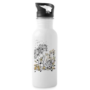 Fleur - Gourde avec paille intégrée - blanc - Droite