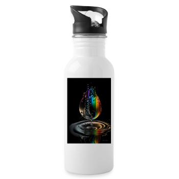 Drop arc-en-ciel 3 - Gourde avec paille intégrée - blanc - Droite