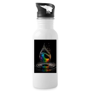 Drop arc-en-ciel 2 - Gourde avec paille intégrée - blanc - Droite