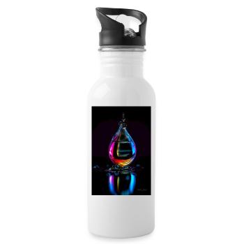 Tropfen neon 7 - Trinkflasche mit integriertem Trinkhalm - Weiß - Rechts