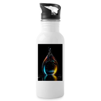 Tropfen plasma 5 - Trinkflasche mit integriertem Trinkhalm - Weiß - Rechts