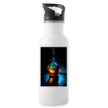 Tropfen plasma 6 - Trinkflasche mit integriertem Trinkhalm - Weiß - Rechts