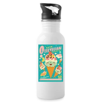 Eiscreme-Stil - Trinkflasche mit integriertem Trinkhalm - Weiß - Rechts