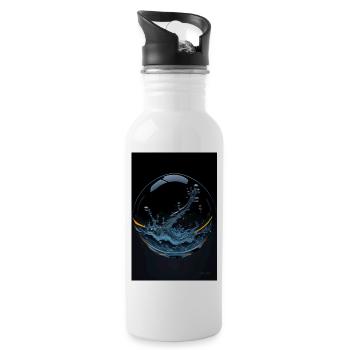 Kaos dans une bulle chromée 2 - Gourde avec paille intégrée - blanc - Droite