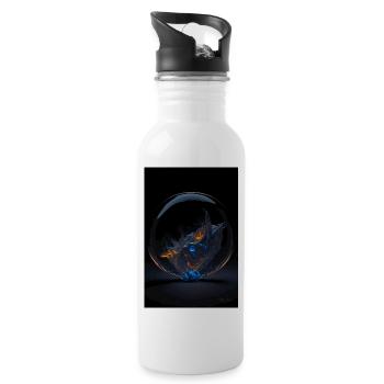 Kaos in a bubble fire 2 - Water bottle with straw - white - Right