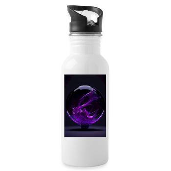 Kaos dans une bulle magenta 4 - Gourde avec paille intégrée - blanc - Droite