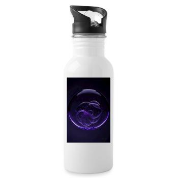 Kaos dans une bulle violette 3 - Gourde avec paille intégrée - blanc - Droite