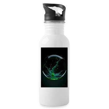 Kaos dans un vert bulle 2 - Gourde avec paille intégrée - blanc - Droite