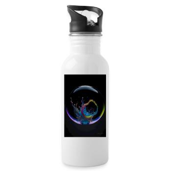 Kaos dans un arc-en-ciel à bulles 3 - Gourde avec paille intégrée - blanc - Droite