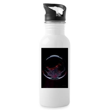 Kaos dans une bulle rouge 1 - Gourde avec paille intégrée - blanc - Droite