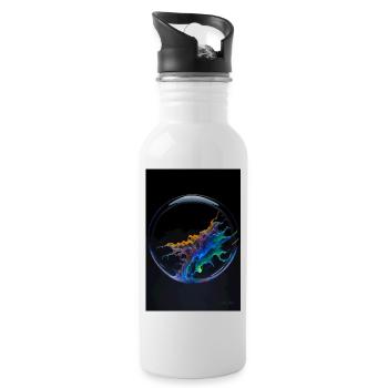 Kaos dans un arc-en-ciel à bulles 4 - Gourde avec paille intégrée - blanc - Droite