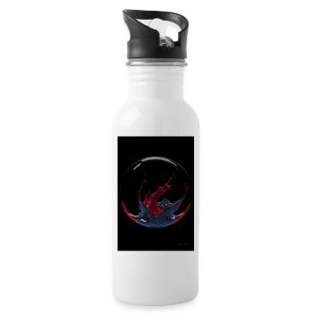 Kaos dans une bulle rouge3 - Gourde avec paille intégrée - blanc - Droite