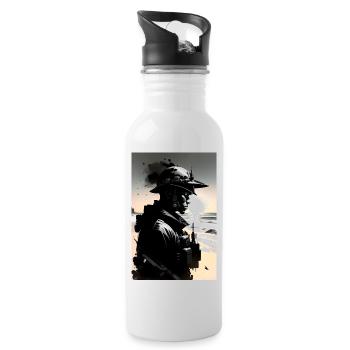 Soldier - Water bottle with straw - white - Right