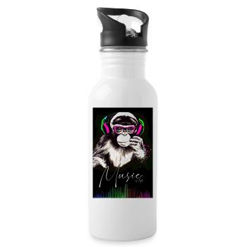 POSTER Monkey Music - Water bottle with straw - white - Right