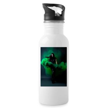 Green Beauty 2 - Water bottle with straw - white - Right