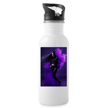 Purple Beauty 1 - Water bottle with straw - white - Right
