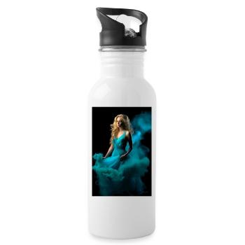 Cyan Beauty 3 - Water bottle with straw - white - Right