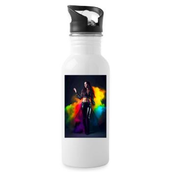 Rainbow Beauty 1 - Water bottle with straw - white - Right
