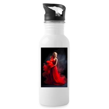 Red Beauty 4 - Water bottle with straw - white - Right