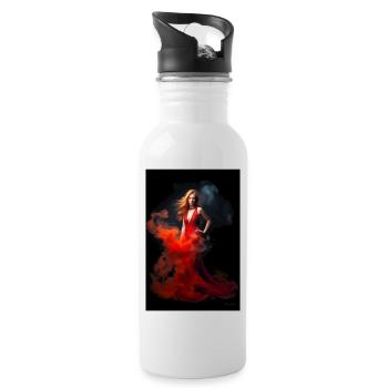 Red Beauty 3 - Water bottle with straw - white - Right