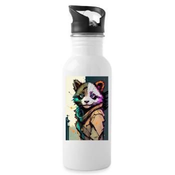 Inkpunk Panda 2 - Water bottle with straw - white - Right