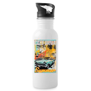 California by ART8NS - Art ON Streetwear - Trinkflasche mit integriertem Trinkhalm - Weiß - Rechts