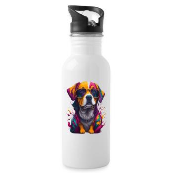 Dog 1 - Trinkflasche mit integriertem Trinkhalm - Weiß - Rechts