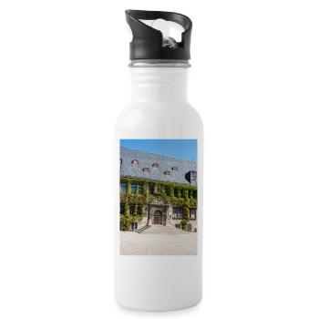 Rathaus Quedlinburg Sachsen-Anhalt Germ - Trinkflasche mit integriertem Trinkhalm - Weiß - Rechts