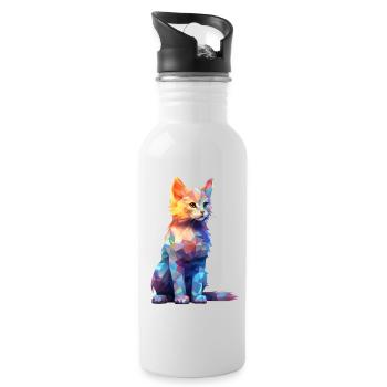 Sweet Cat Graphic Shirts - Water bottle with straw - white - Right