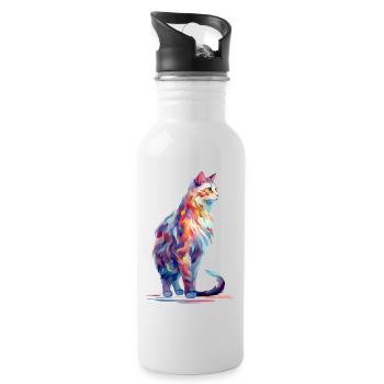 Chemise Painted Cat ARt Design - Gourde avec paille intégrée - blanc - Droite