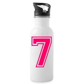 7 - Water bottle with straw - white - Right