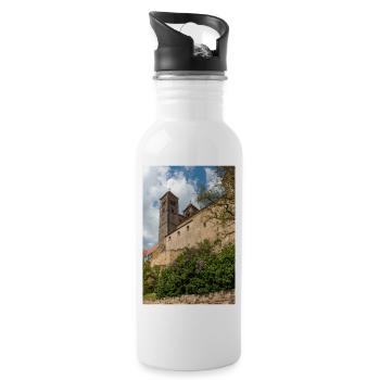 Stiftskirche St. Servatii - Trinkflasche mit integriertem Trinkhalm - Weiß - Rechts