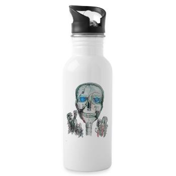 halloween grusel - Trinkflasche mit integriertem Trinkhalm - Weiß - Rechts