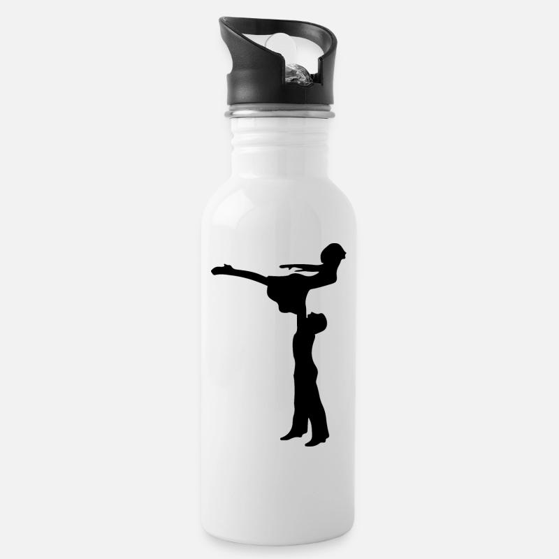 Dancing Dance Music - Water bottle with straw - white