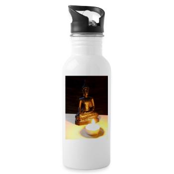 buddha Poster - Trinkflasche mit integriertem Trinkhalm - Weiß - Rechts